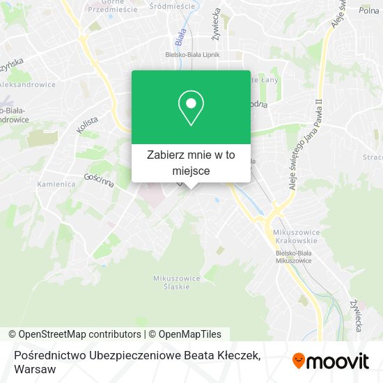 Mapa Pośrednictwo Ubezpieczeniowe Beata Kłeczek