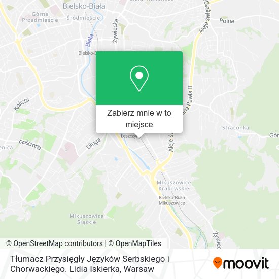 Mapa Tłumacz Przysięgły Języków Serbskiego i Chorwackiego. Lidia Iskierka