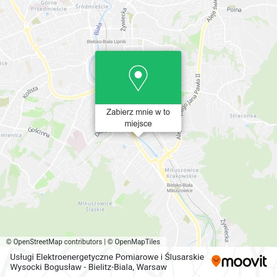 Mapa Usługi Elektroenergetyczne Pomiarowe i Ślusarskie Wysocki Bogusław - Bielitz-Biala