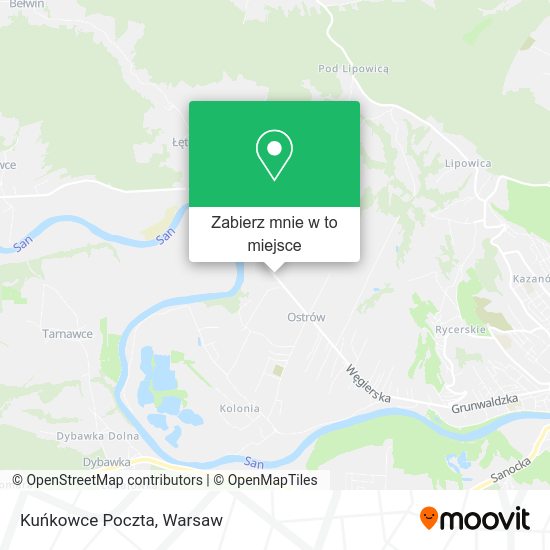 Mapa Kuńkowce Poczta