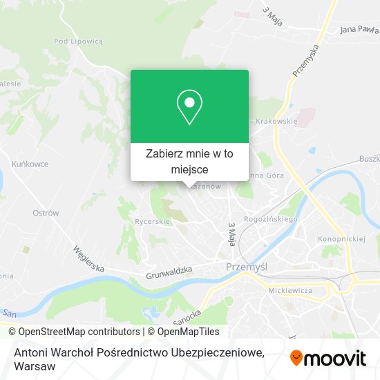 Mapa Antoni Warchoł Pośrednictwo Ubezpieczeniowe