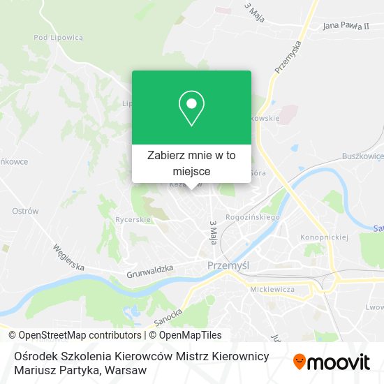 Mapa Ośrodek Szkolenia Kierowców Mistrz Kierownicy Mariusz Partyka