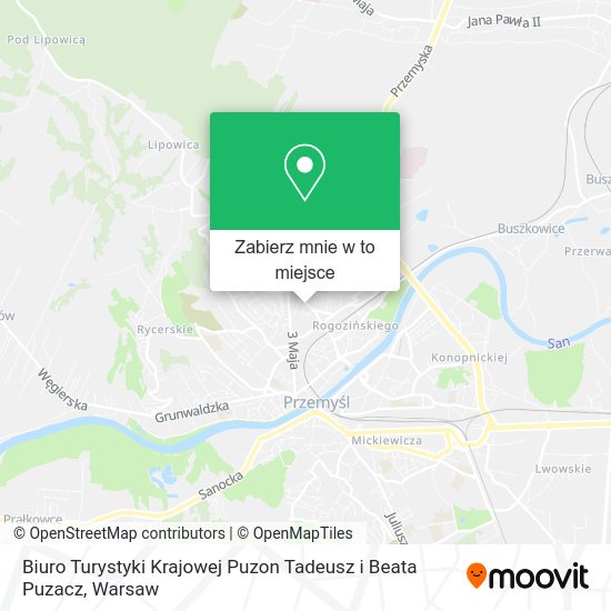 Mapa Biuro Turystyki Krajowej Puzon Tadeusz i Beata Puzacz