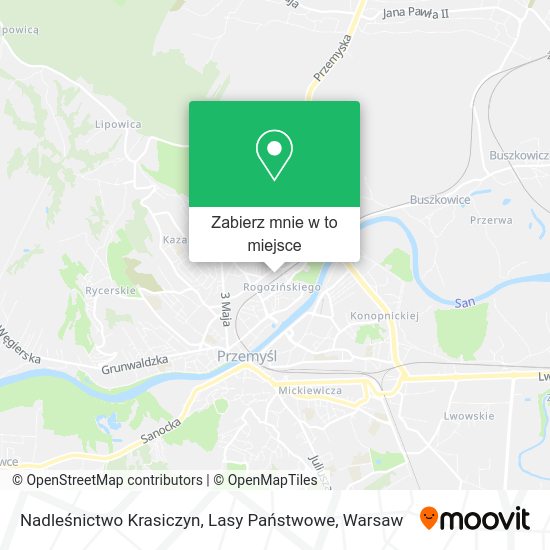 Mapa Nadleśnictwo Krasiczyn, Lasy Państwowe