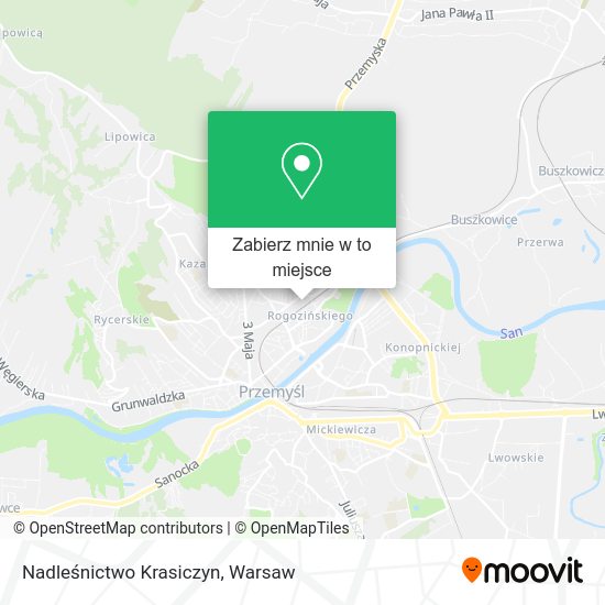 Mapa Nadleśnictwo Krasiczyn