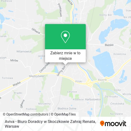 Mapa Aviva - Biuro Doradcy w Skoczkowie Zahraj Renata