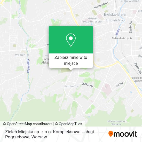 Mapa Zieleń Miejska sp. z o.o. Kompleksowe Usługi Pogrzebowe