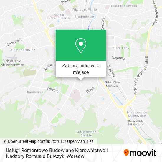 Mapa Usługi Remontowo Budowlane Kierownictwo i Nadzory Romuald Burczyk