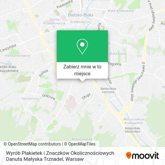 Mapa Wyrób Plakietek i Znaczków Okolicznościowych Danuta Małyska Trznadel