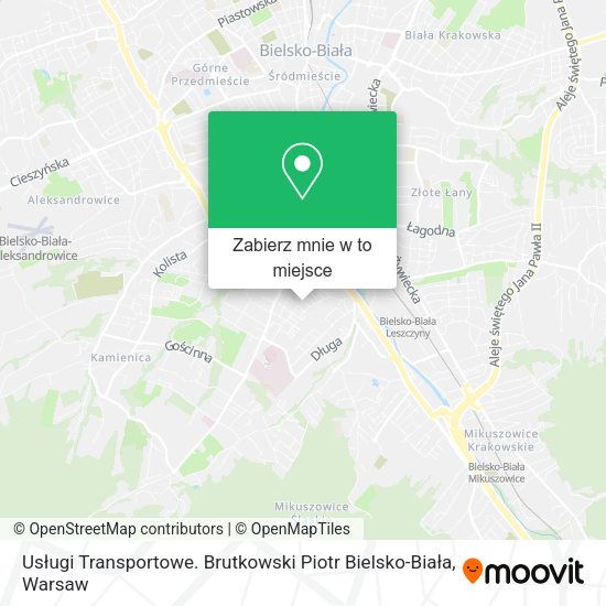 Mapa Usługi Transportowe. Brutkowski Piotr Bielsko-Biała