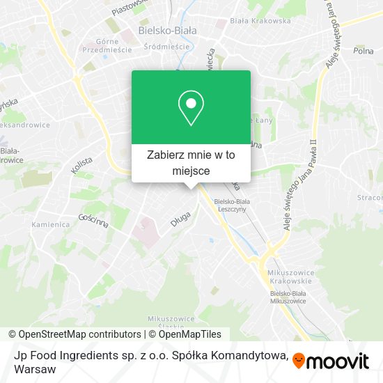 Mapa Jp Food Ingredients sp. z o.o. Spółka Komandytowa