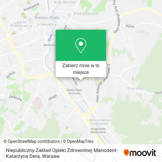 Mapa Niepubliczny Zakład Opieki Zdrowotnej Mariodent-Katarzyna Dera