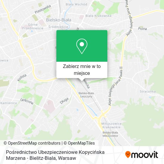 Mapa Pośrednictwo Ubezpieczeniowe Kopycińska Marzena - Bielitz-Biala