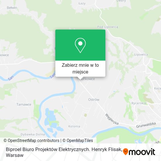 Mapa Biproel Biuro Projektów Elektrycznych. Henryk Flisak