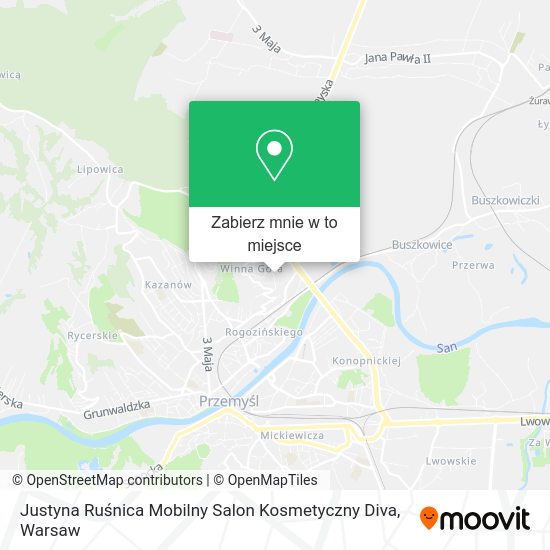 Mapa Justyna Ruśnica Mobilny Salon Kosmetyczny Diva