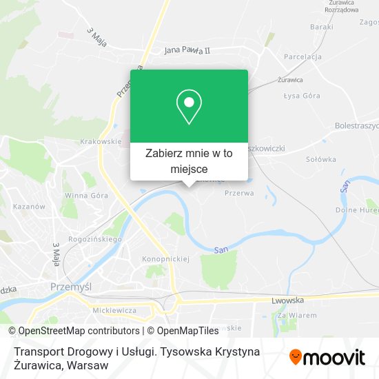 Mapa Transport Drogowy i Usługi. Tysowska Krystyna Żurawica