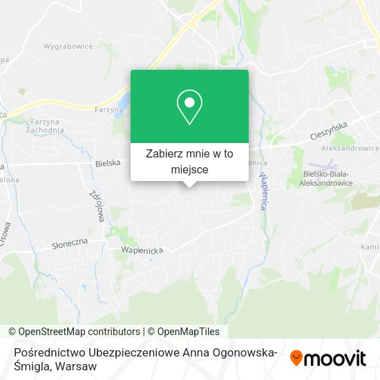 Mapa Pośrednictwo Ubezpieczeniowe Anna Ogonowska-Śmigla