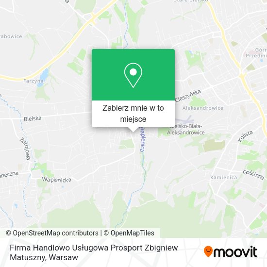 Mapa Firma Handlowo Usługowa Prosport Zbigniew Matuszny