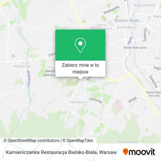 Mapa Kamieniczanka Restauracja Bielsko-Biała