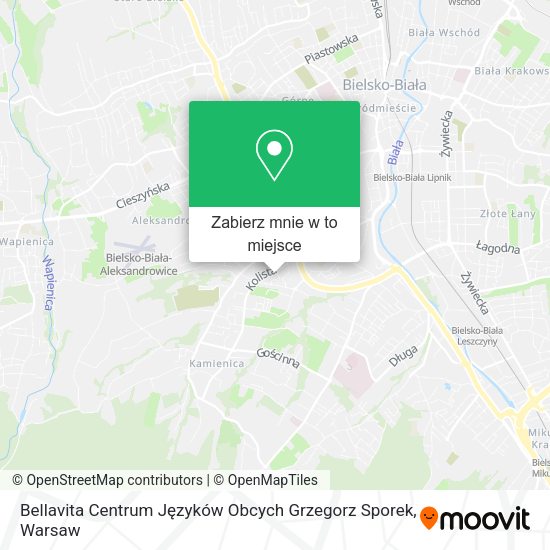 Mapa Bellavita Centrum Języków Obcych Grzegorz Sporek