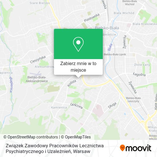 Mapa Związek Zawodowy Pracowników Lecznictwa Psychiatrycznego i Uzależnień