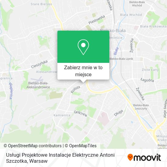 Mapa Usługi Projektowe Instalacje Elektryczne Antoni Szczotka