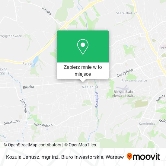 Mapa Kozula Janusz, mgr inż. Biuro Inwestorskie