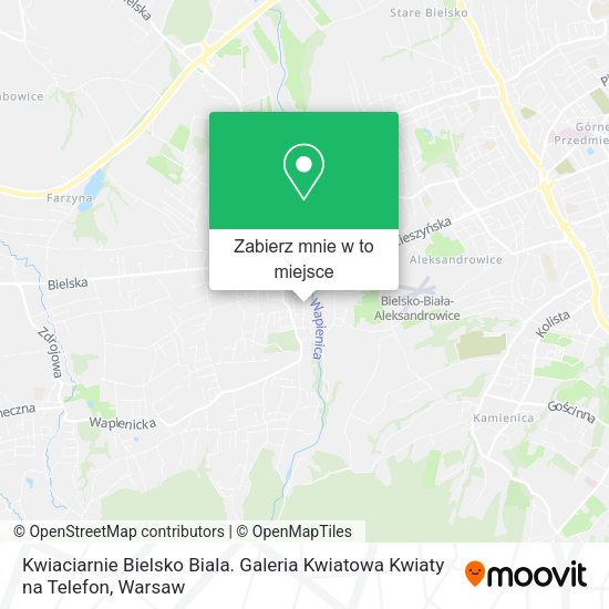 Mapa Kwiaciarnie Bielsko Biala. Galeria Kwiatowa Kwiaty na Telefon