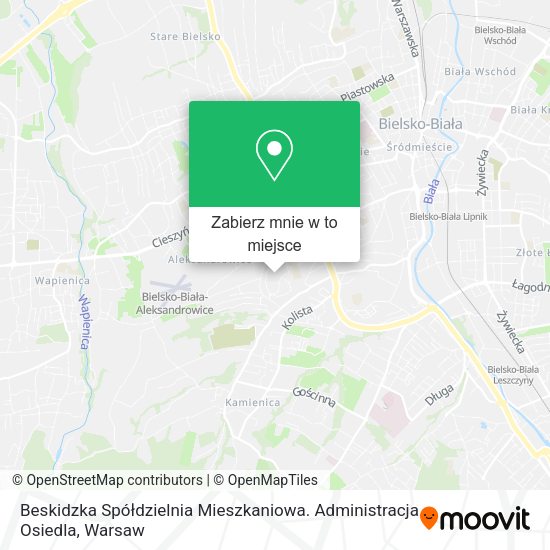 Mapa Beskidzka Spółdzielnia Mieszkaniowa. Administracja Osiedla