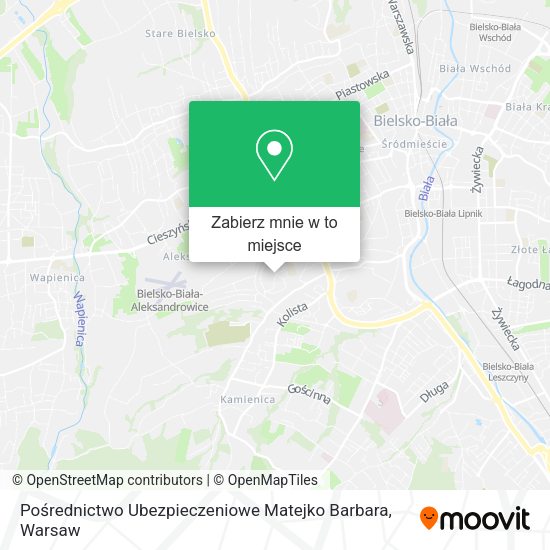 Mapa Pośrednictwo Ubezpieczeniowe Matejko Barbara