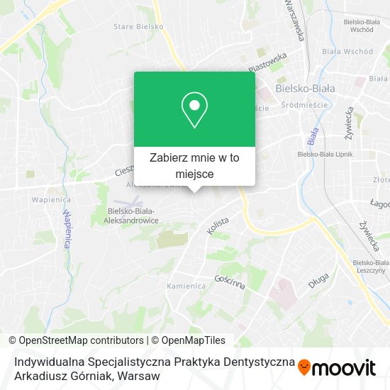 Mapa Indywidualna Specjalistyczna Praktyka Dentystyczna Arkadiusz Górniak