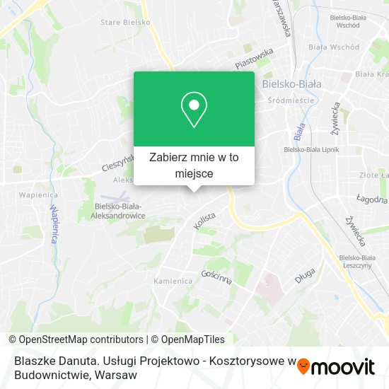 Mapa Blaszke Danuta. Usługi Projektowo - Kosztorysowe w Budownictwie