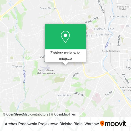 Mapa Archex Pracownia Projektowa Bielsko-Biała