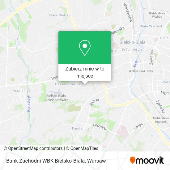 Mapa Bank Zachodni WBK Bielsko-Biala