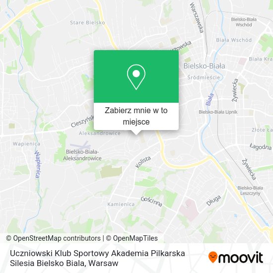 Mapa Uczniowski Klub Sportowy Akademia Pilkarska Silesia Bielsko Biala