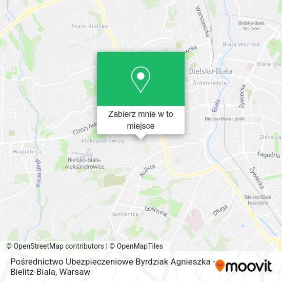 Mapa Pośrednictwo Ubezpieczeniowe Byrdziak Agnieszka - Bielitz-Biala