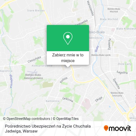 Mapa Pośrednictwo Ubezpieczeń na Życie Chuchała Jadwiga