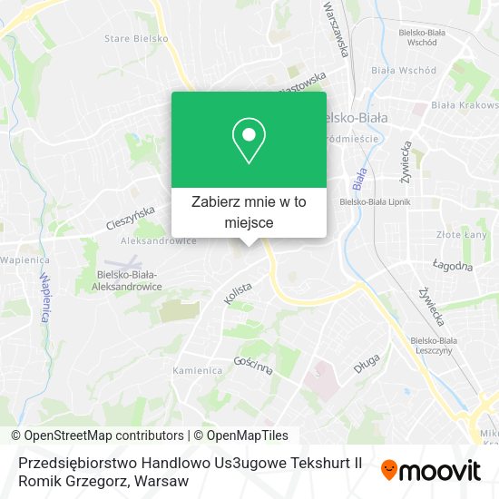 Mapa Przedsiębiorstwo Handlowo Us3ugowe Tekshurt II Romik Grzegorz