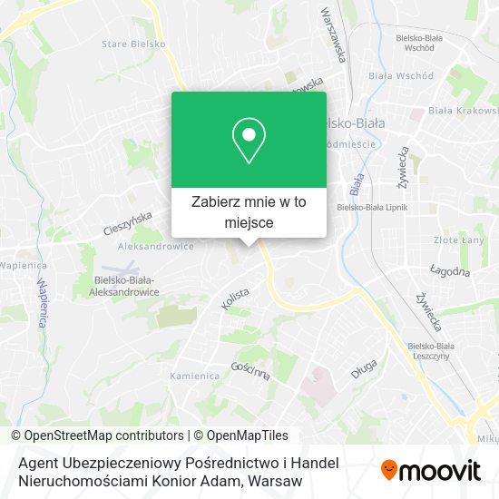 Mapa Agent Ubezpieczeniowy Pośrednictwo i Handel Nieruchomościami Konior Adam