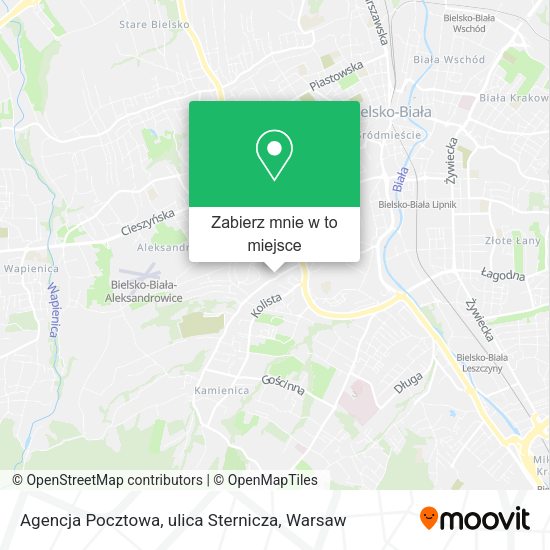 Mapa Agencja Pocztowa, ulica Sternicza