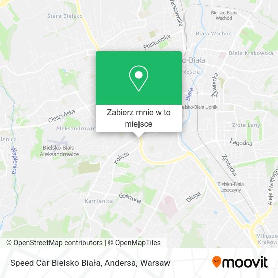 Mapa Speed Car Bielsko Biała, Andersa