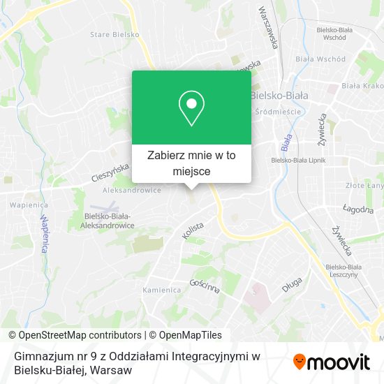 Mapa Gimnazjum nr 9 z Oddziałami Integracyjnymi w Bielsku-Białej