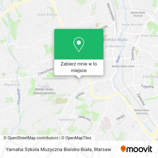 Mapa Yamaha Szkoła Muzyczna Bielsko-Biała