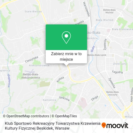 Mapa Klub Sportowo Rekreacyjny Towarzystwa Krzewienia Kultury Fizycznej Beskidek