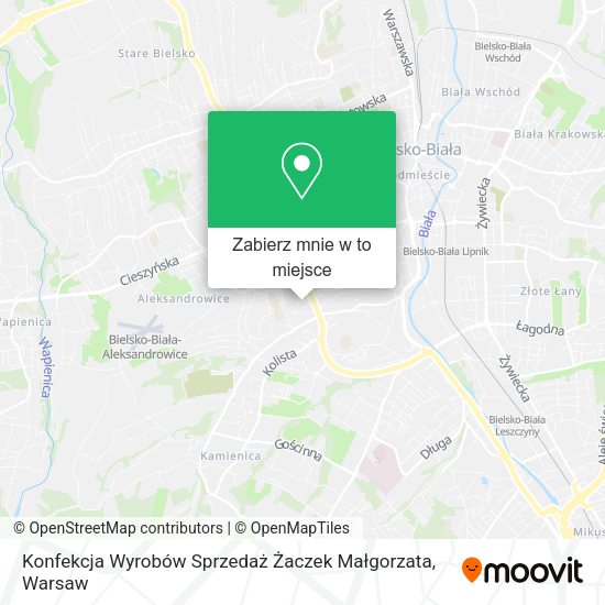 Mapa Konfekcja Wyrobów Sprzedaż Żaczek Małgorzata