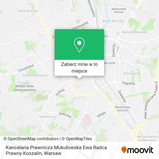 Mapa Kancelaria Prawnicza Mukułowska Ewa Radca Prawny Koszalin