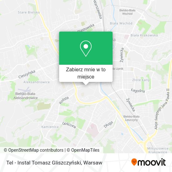 Mapa Tel - Instal Tomasz Gliszczyński