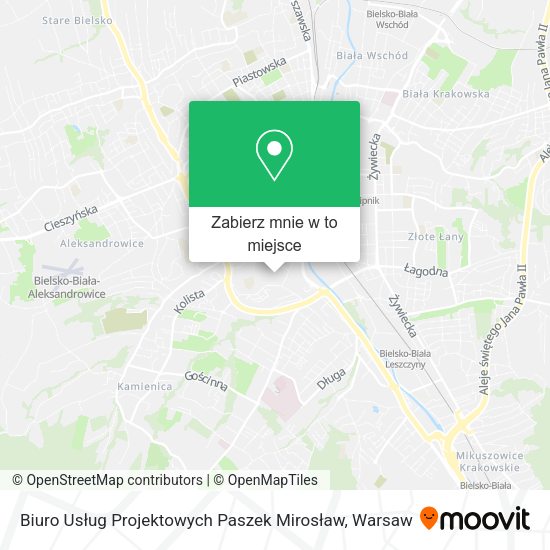 Mapa Biuro Usług Projektowych Paszek Mirosław