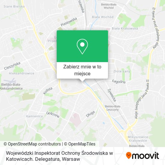 Mapa Wojewódzki Inspektorat Ochrony Środowiska w Katowicach. Delegatura