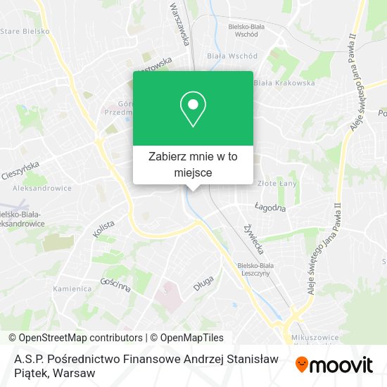 Mapa A.S.P. Pośrednictwo Finansowe Andrzej Stanisław Piątek